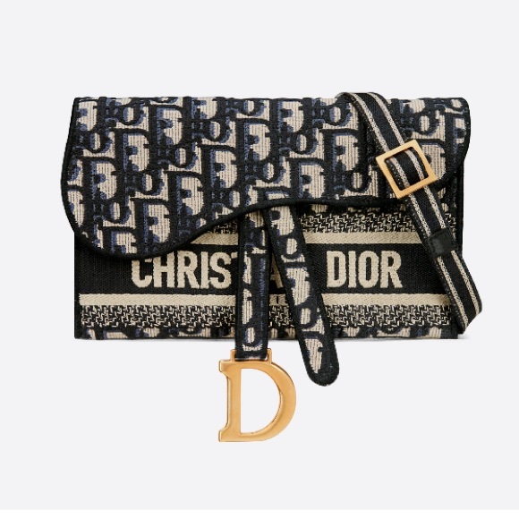 Dior Handbags - AUTHENTIC Christian Dior SADDLE SLIM POUCH Oblique Embroidery